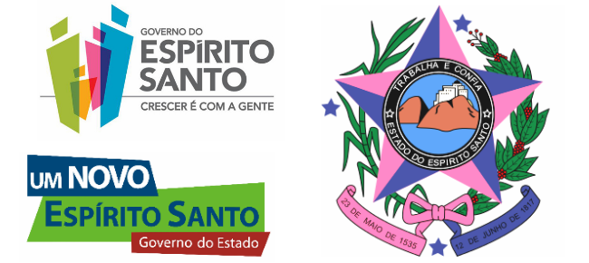 Diferentes logomarcas do Governo do Estado.
