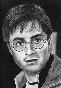 O personagem Harry Potter é um dos desenhos realistas que Thiago já grafitou. Foto: Divulgação