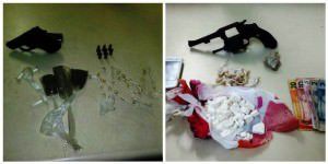 Drogas e armas foram apreendidas pela Polícia Militar em Morada de Laranjeiras. Foto: divulgação