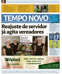 Capa JOrnal Tempo Novo - Edição Impressa - 8 de março