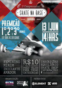 Banner de informações do 1º Skate na Base que acontecerá na Serra. Foto: Divulgação