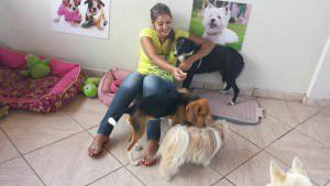 A veterinária Thatiana Marques oferece o serviço de hotelzinho no Pés e Patas em Laranjeiras. Foto: Divulgação