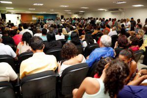 O auditório da Câmara de Vereadores ficou lotado nesta segunda-feira (25), durante o seminário do PDT. Foto: Divulgação