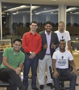 Igor Corato (PEM), Fábio Honório (PR), Yulo Castro (PDT) e os tucanos Rafael e Fabinho da Farmácia esperam representar os jovens na Câmara da Serra. Foto: Ana Paula Bonelli