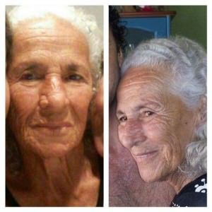 Dona Maria tem 1,75 m de altura, cabelos brancos e cacheados. Foto: Arquivo da família