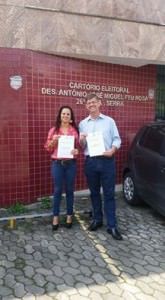 O pré-candidato Gideão Svensson, após o registro da ata. Foto: Reprodução: Arquivo Pessoal