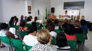 Os aposentos da Educação de Ecoporanga (norte do estado) já participaram do Encontro Municipal, no dia 25 de julho. Foto: Divulgação/ Sindiupes