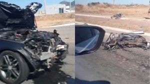 Motociclista carro moto Serra Acidente