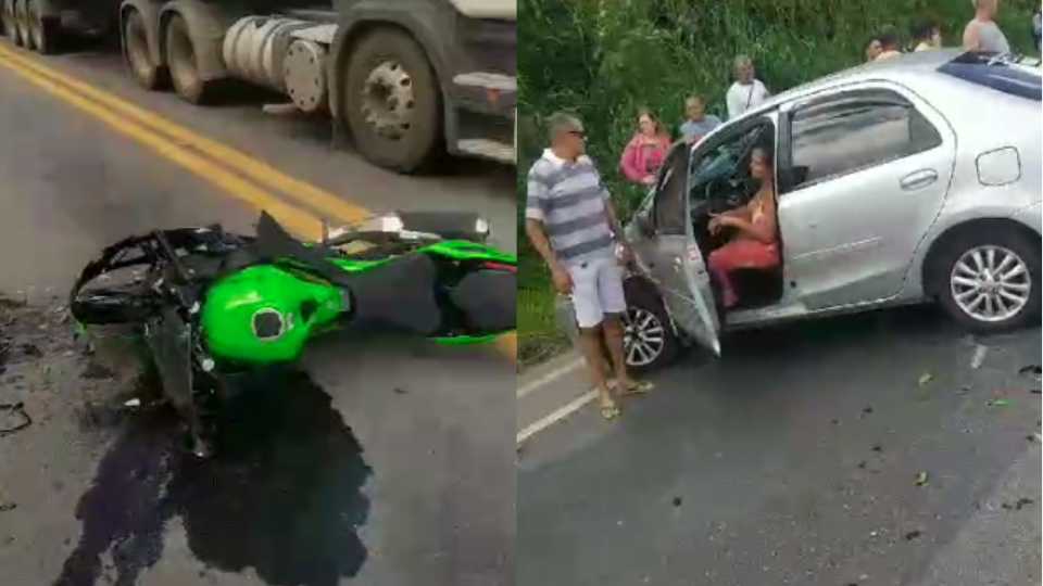 Acidente Motociclista Carro Serra