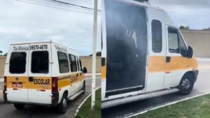 Serra Van escolar Fogo Crianças