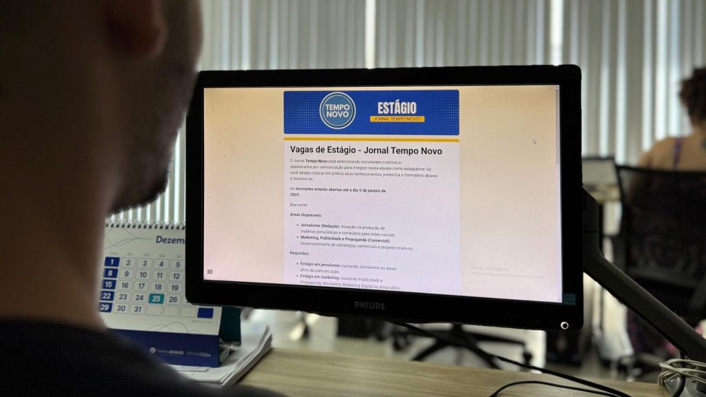 Vagas de estágio Jornal Tempo Novo
