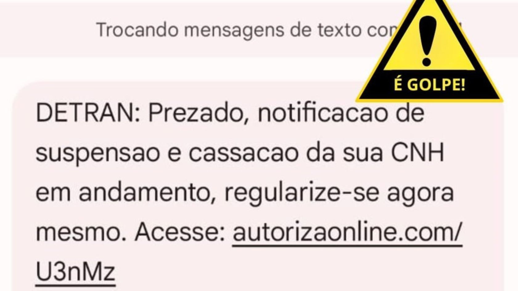 golpes Detran mensagens