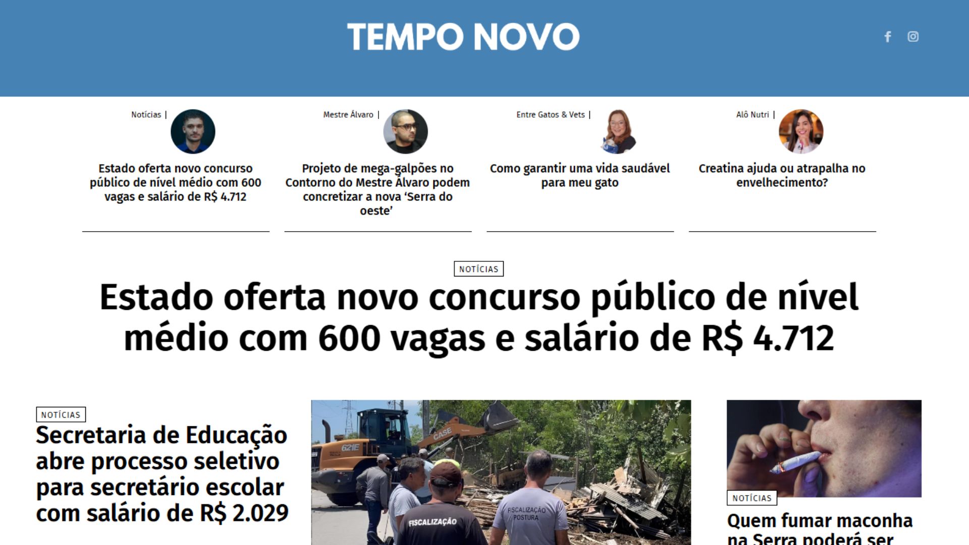 Tempo Novo Site de notícias