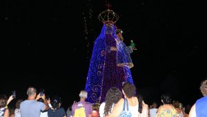 santa iluminada Parque Cidade