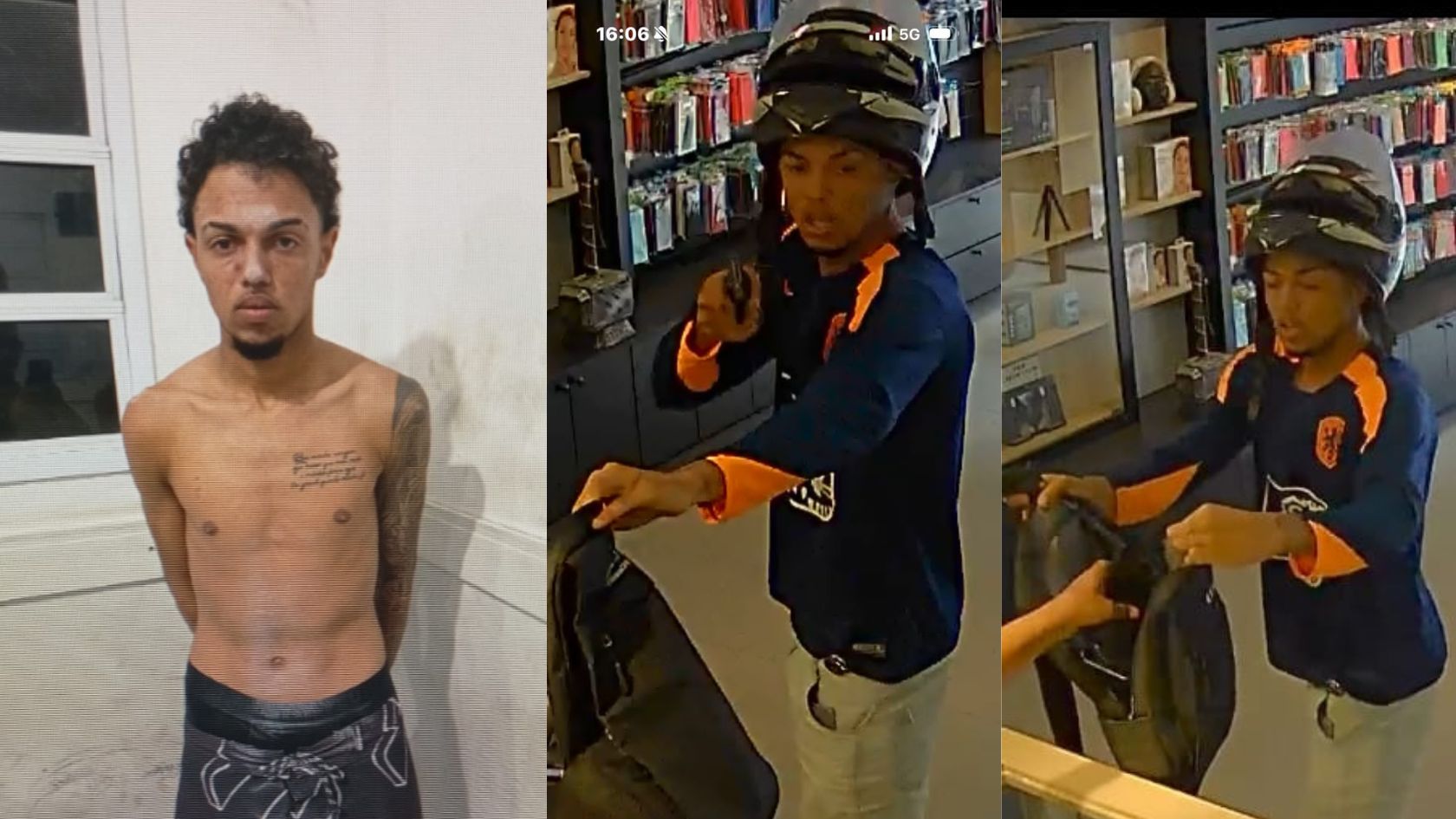 roubo loja celulares suspeitos