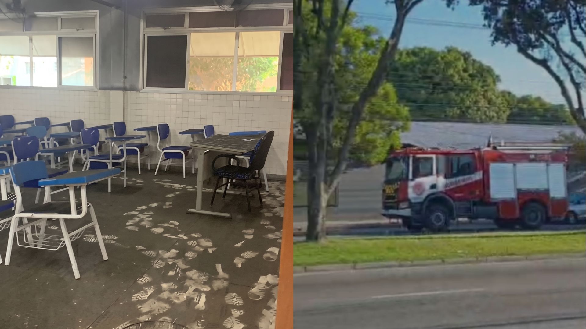 Incêndio escola Serra Salas de aula