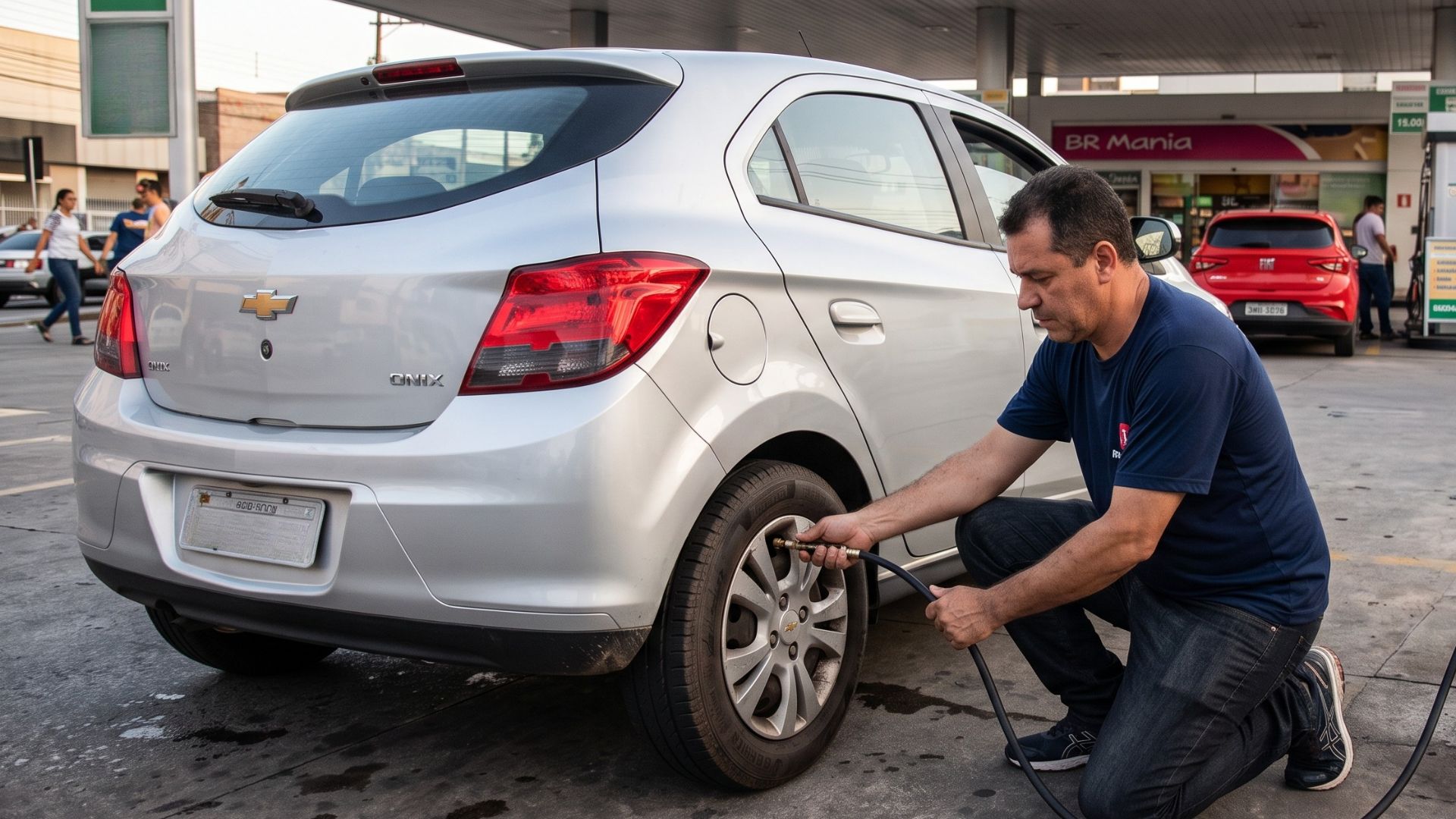 calibrar pneus posto de gasolina motoristas