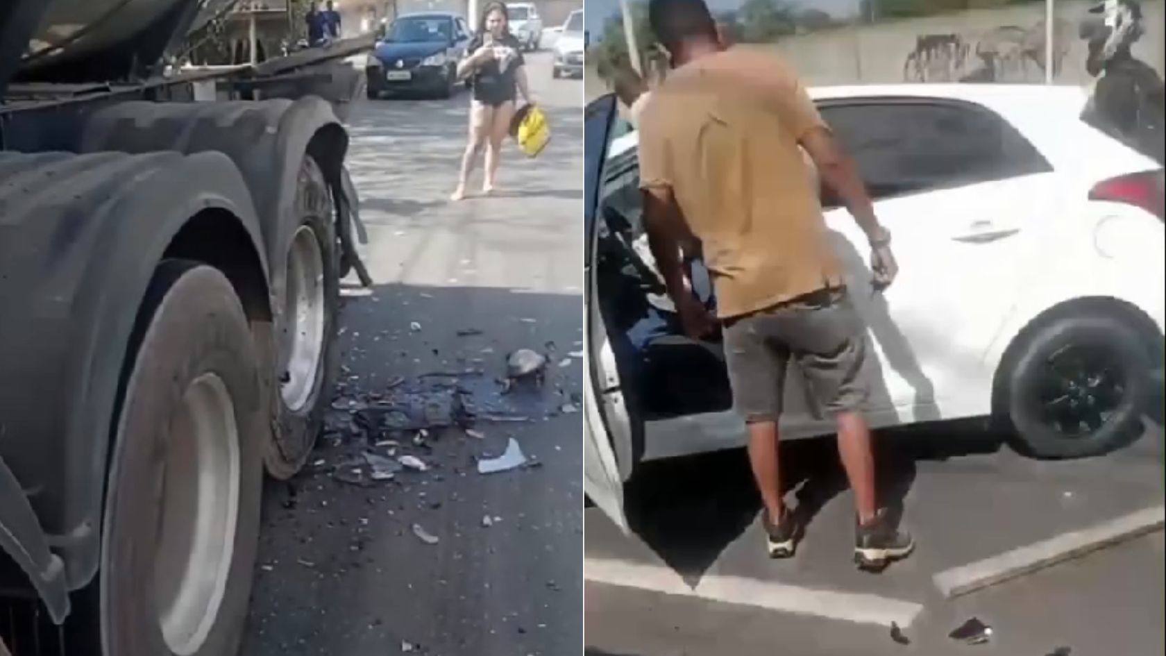 carreta motorista ferido