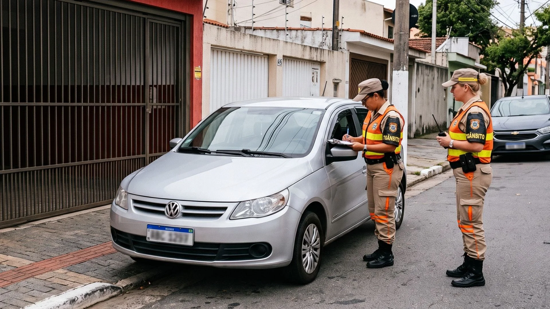 Estacionar na garagem de casa morador carro