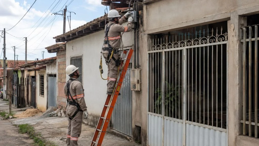 Família energia cortada falta de pagamento concessionária