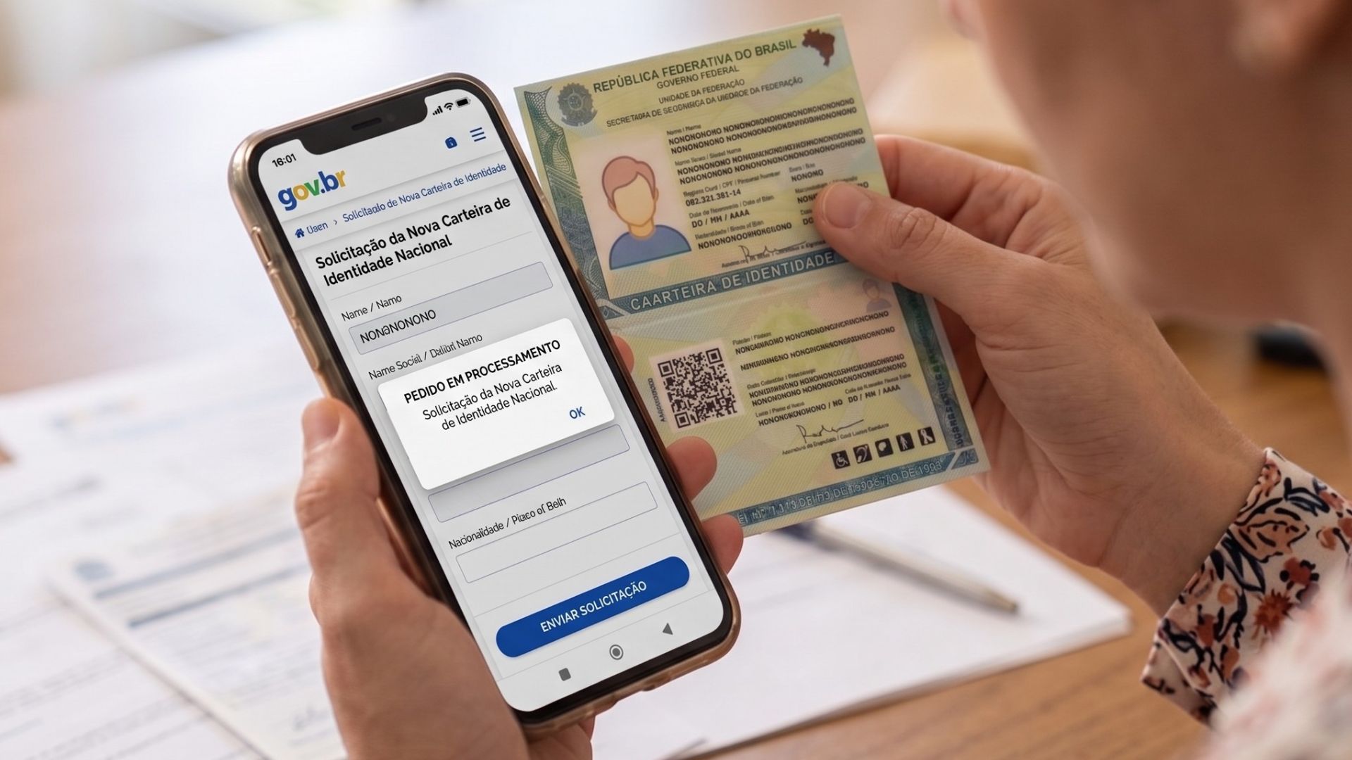Nova Carteira de Identidade Nacional Novo RG