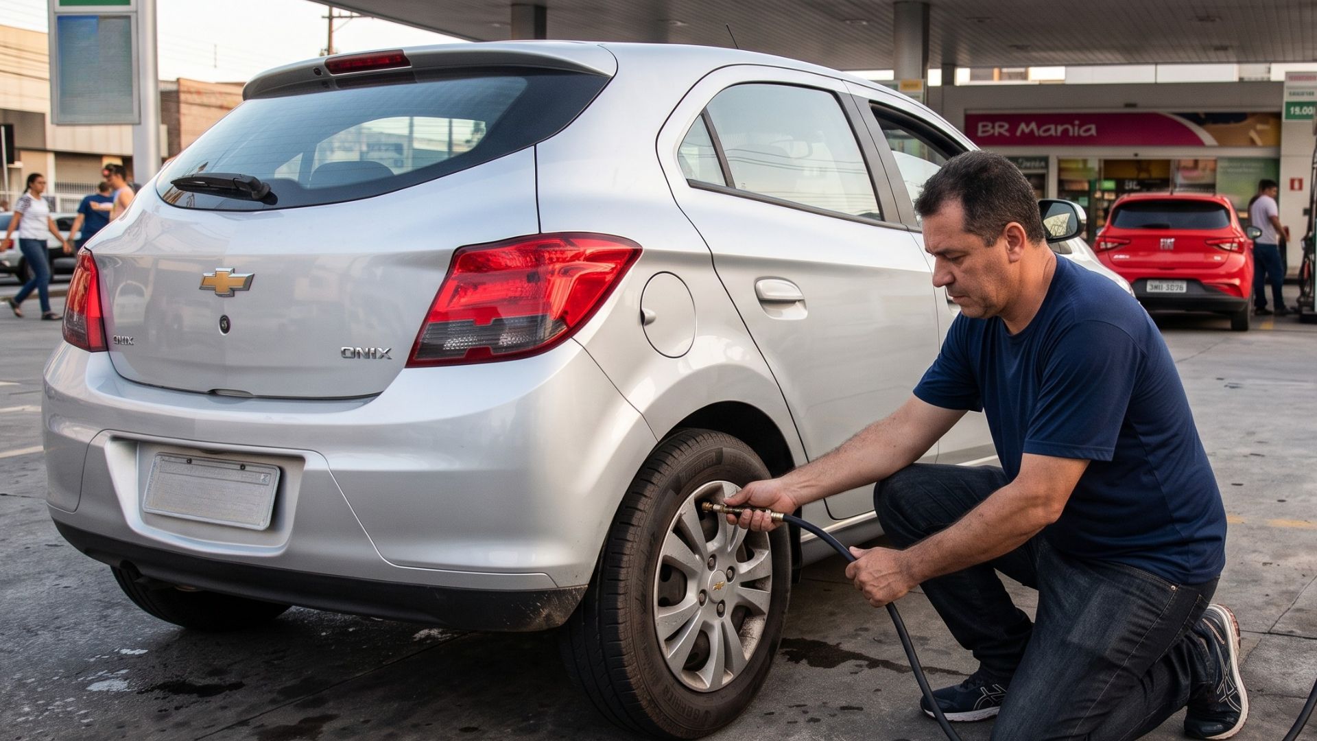 Calibrar pneus postos de gasolina