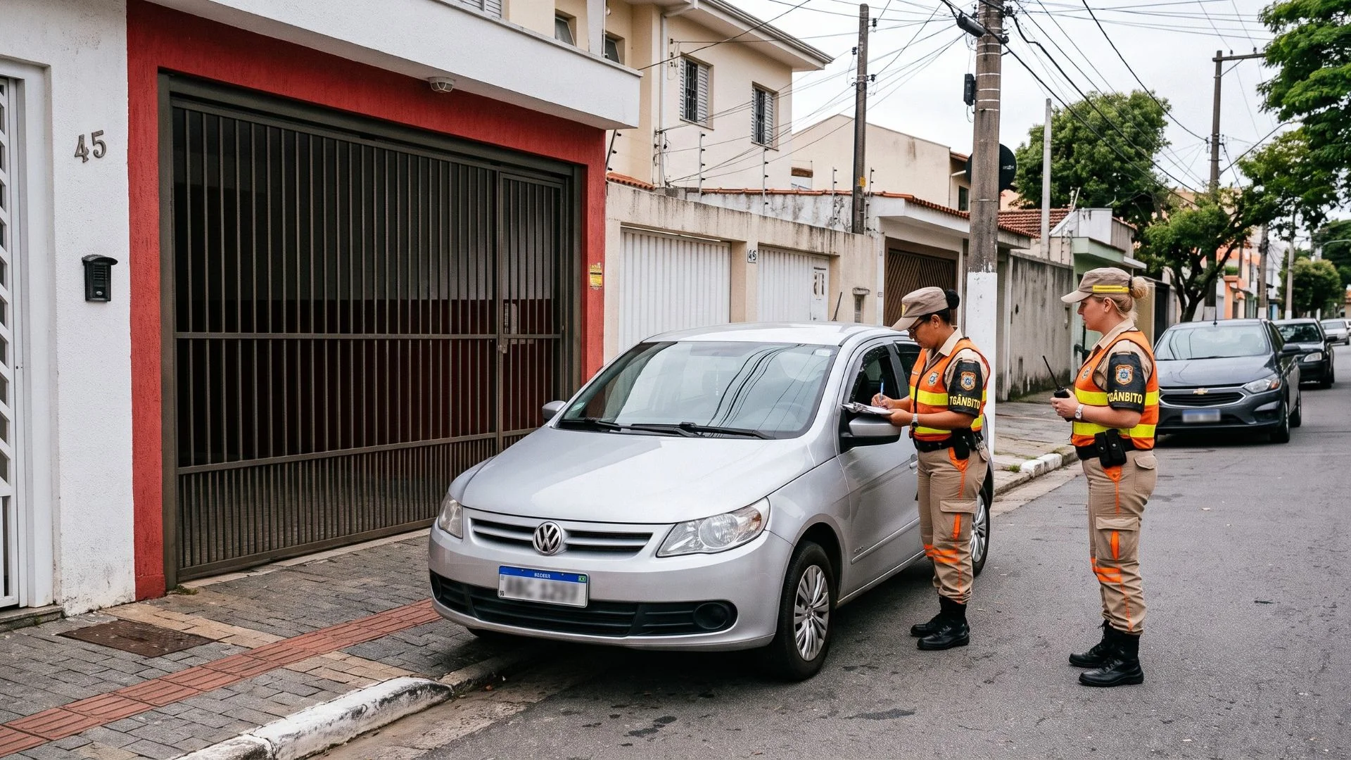 Estacionar na frente da própria garagem de casa