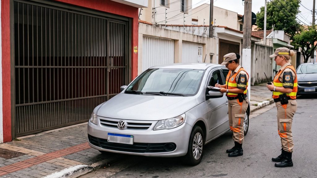Estacionar na garagem Guarda de Trânsito