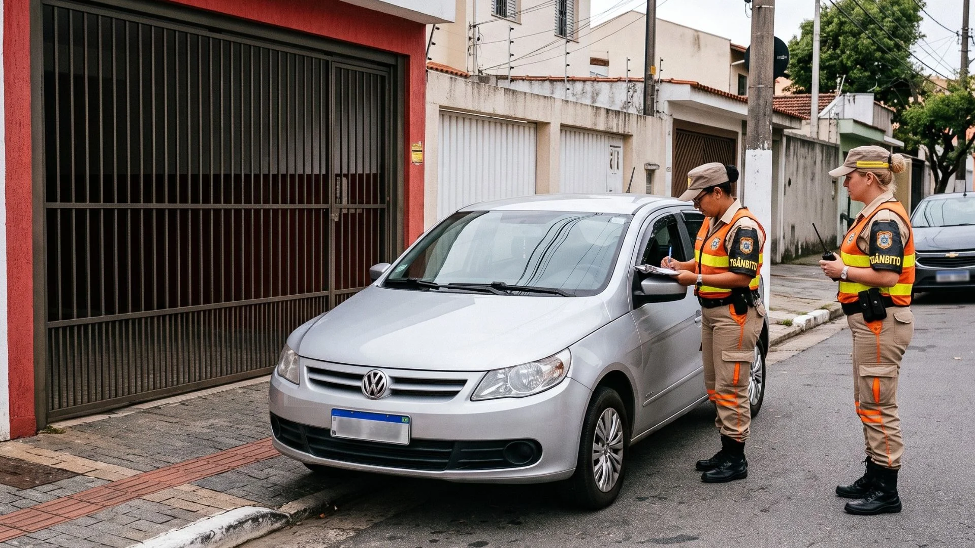 Estacionar na garagem Guarda de Trânsito