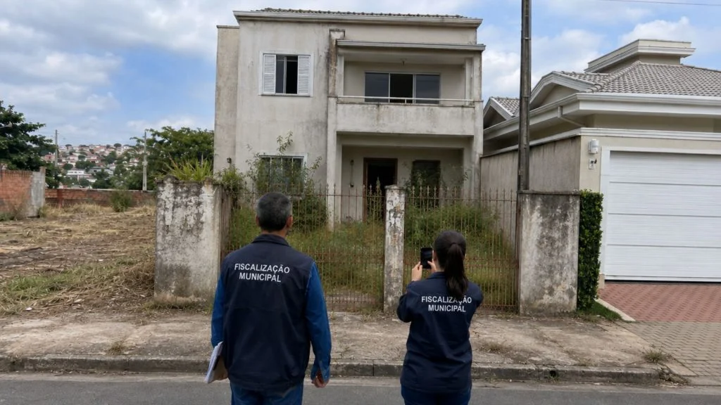 Terrenos vazios e casas abandonadas