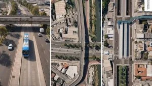 Projeção do Corredor Metropolitano Norte na Avenida Mestre Álvaro, na Serra, com BRT, viaduto e estação
