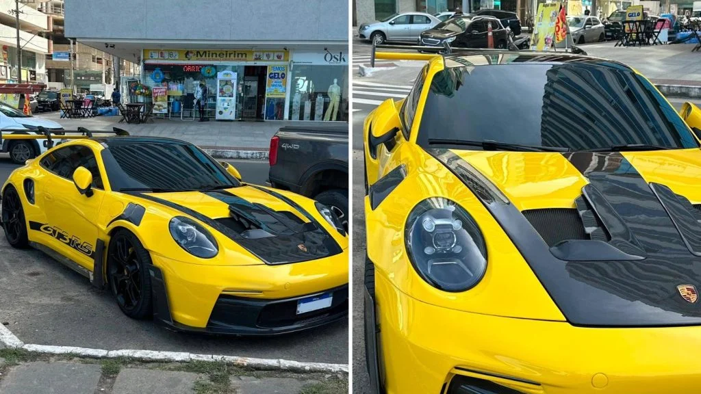 Porsche 911 Carrera S amarelo com visual GT3 RS na Grande Vitória