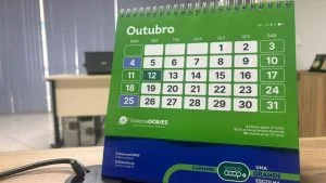 Calendário de outubro destaca o dia 12, feriado de Nossa Senhora Aparecida, numa segunda-feira