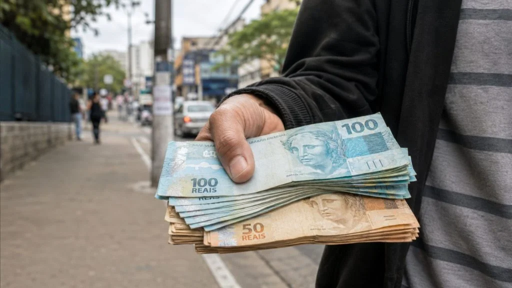 Dinheiro perdido na rua