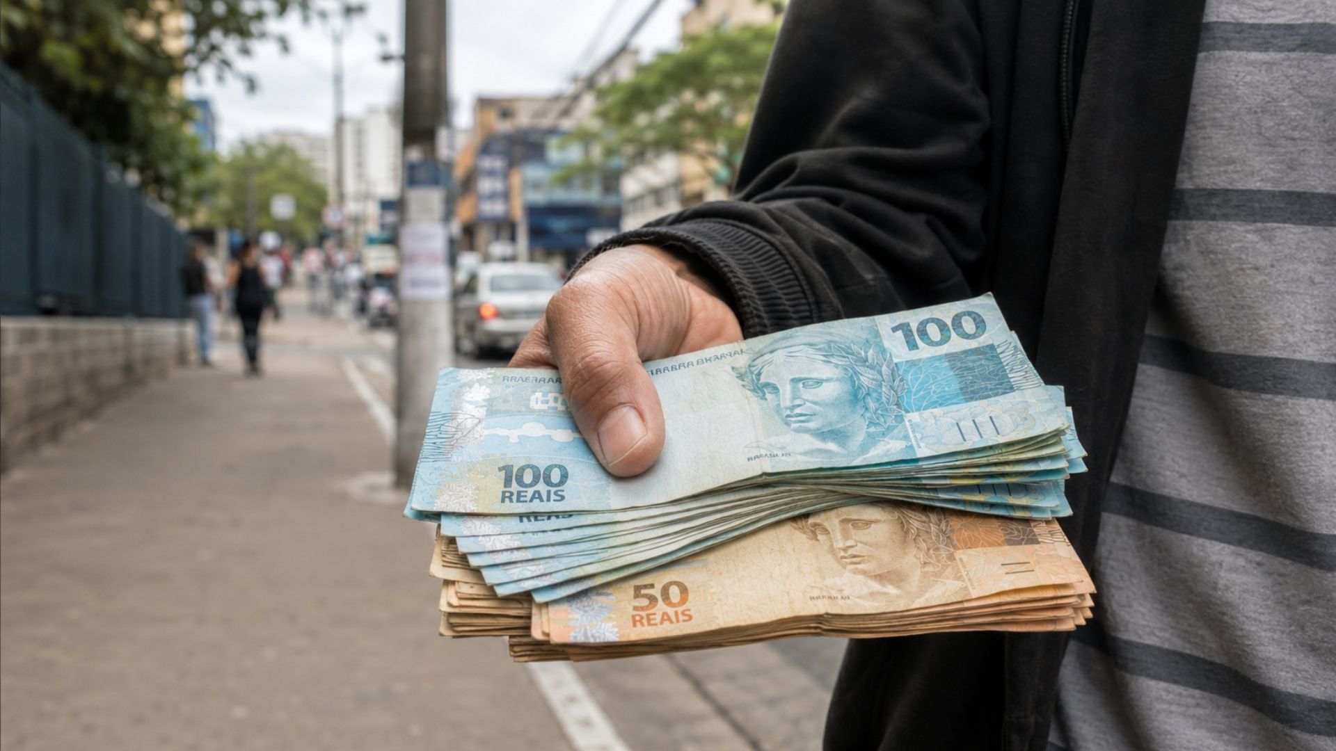 Dinheiro perdido na rua