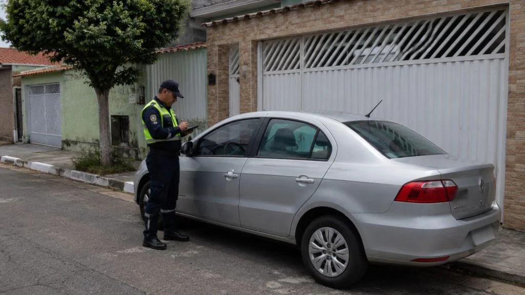 Estacionar carro na frente da garagem de casa