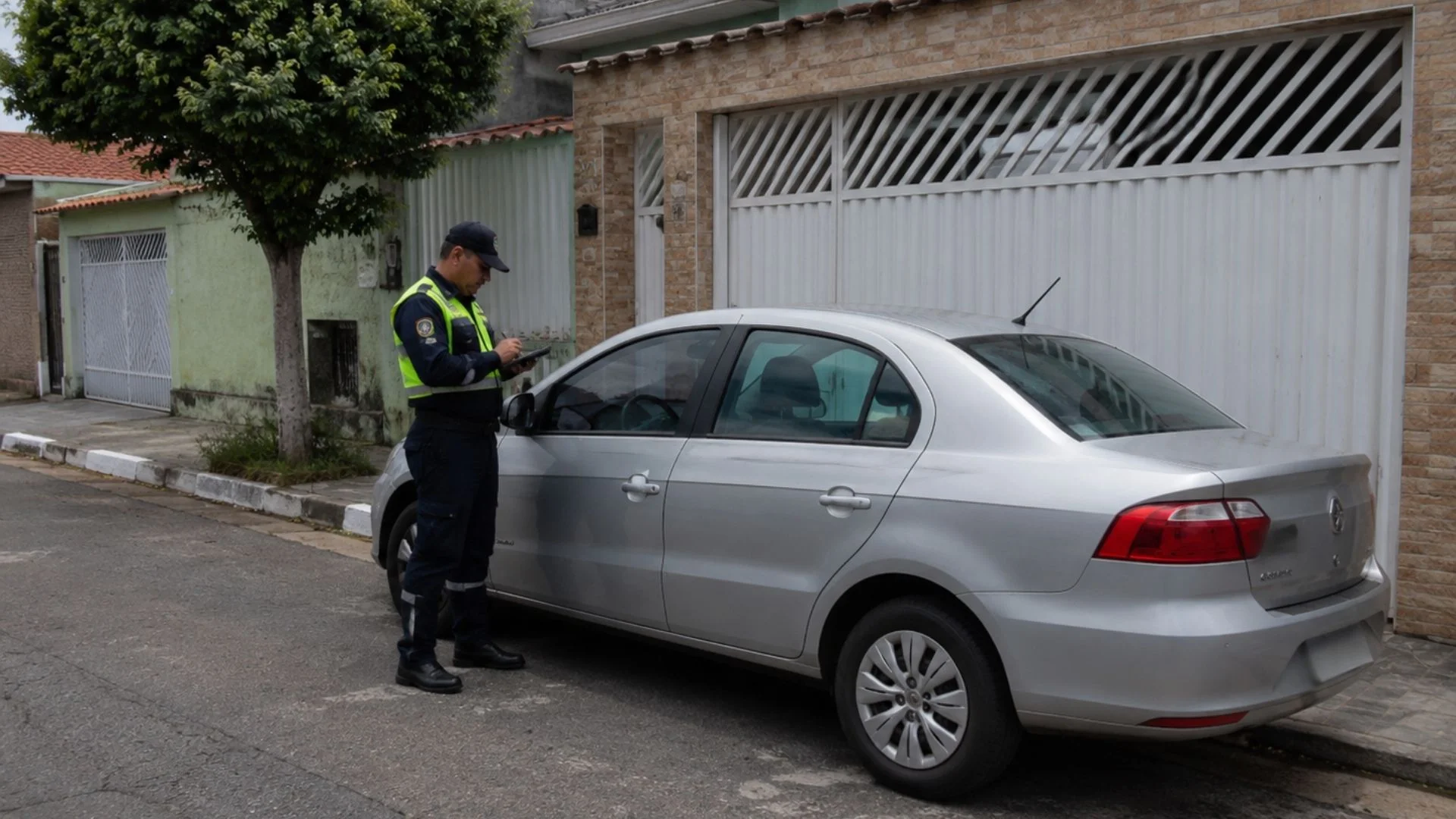 Estacionar carro na frente da garagem de casa