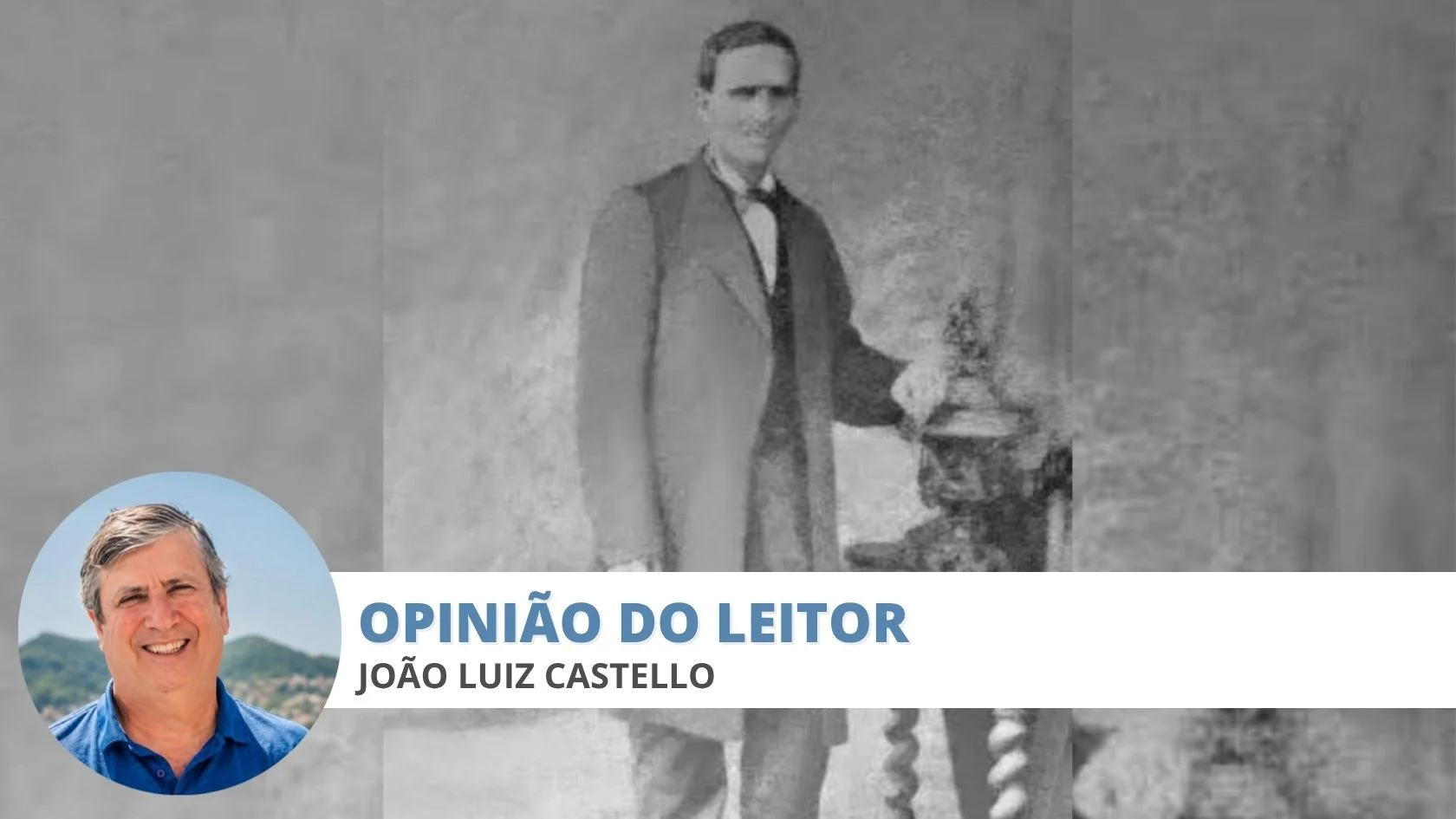 Retrato antigo em preto e branco de Luiz Barbosa Leão, português que governou a Serra no século 19