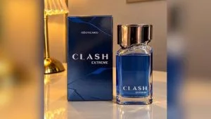 Frasco e caixa azul do Clash Extreme, do Boticário, perfume que terá miniaturas grátis a partir de 26 de outubro