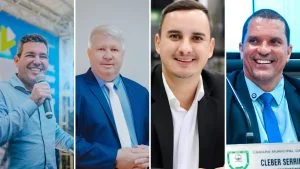 Saulinho da Academia, Wellington Alemão, Teilton Valim e Cleber Serrinha, vereadores afastados na Serra, em montagem