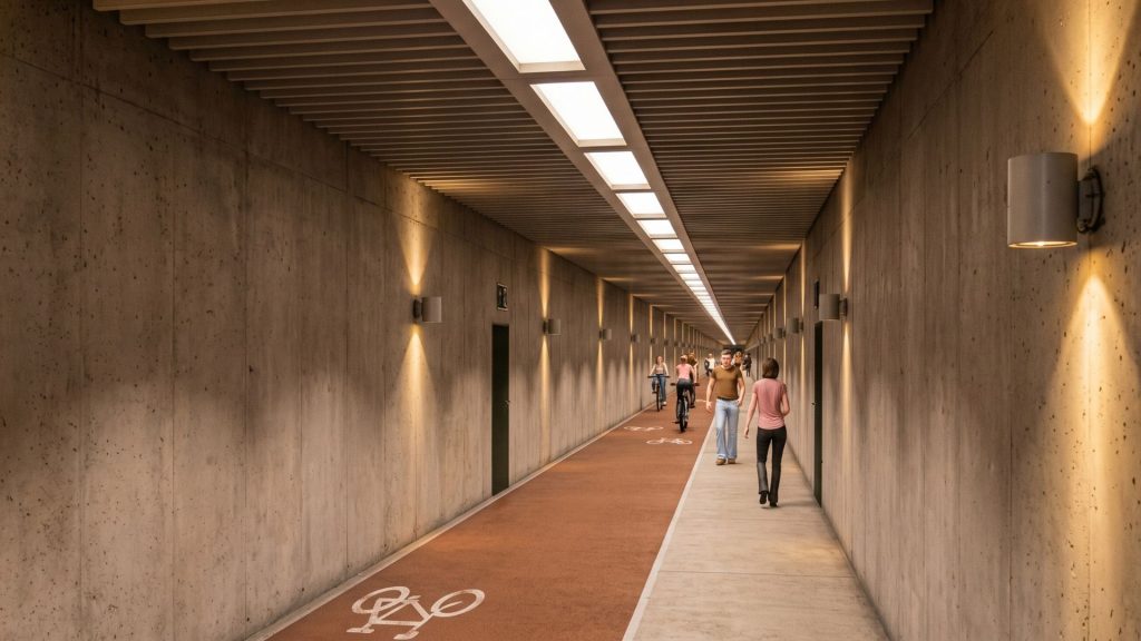 Ciclovia e calçada