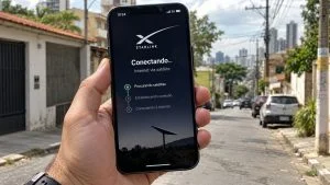 Internet Starlink de graça Celulares Satélites