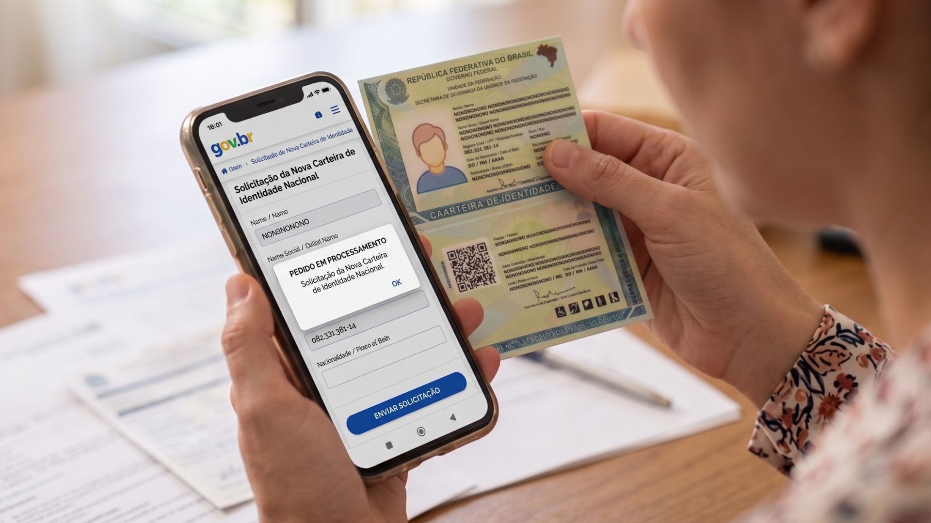 Nova carteira de identidade celular