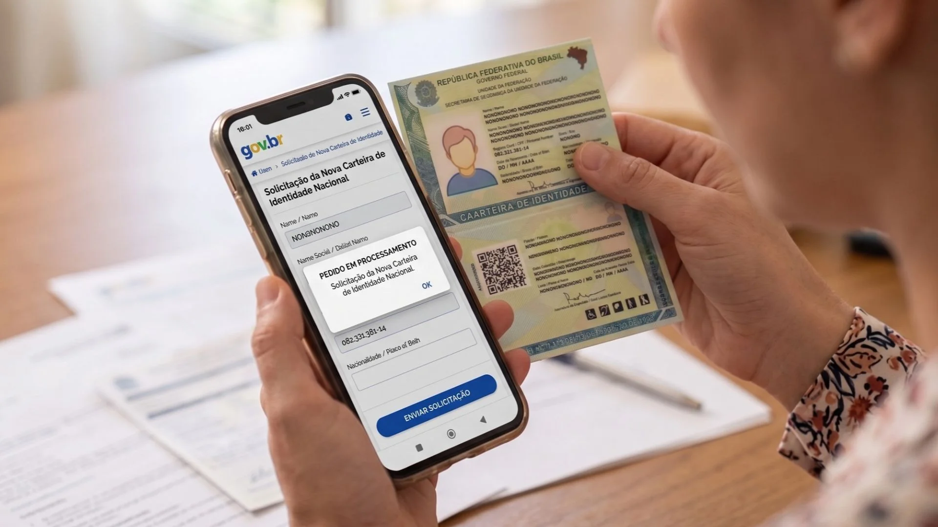 Nova carteira de identidade pelo celular
